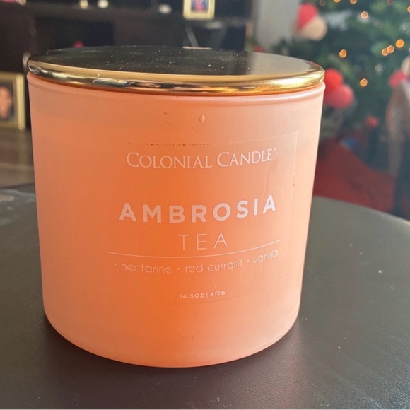 colonial candle Other - Ambrosia Tea Scented Candle - Peach with Gold Lid